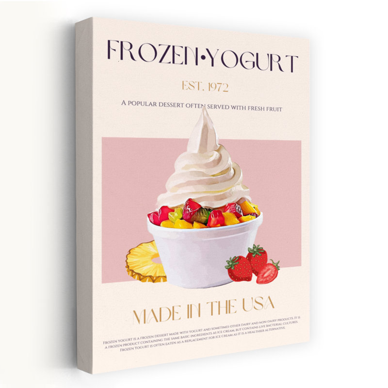 «Fresh Fruit Frozen Yogurt Vibrant Contemporary Fruit Summer», art mural, H 18 po x l 12 po