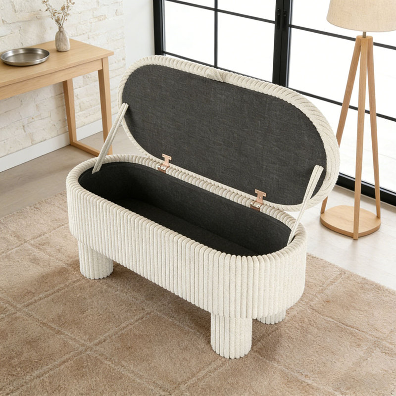 Banc rembourré Modern, Beige