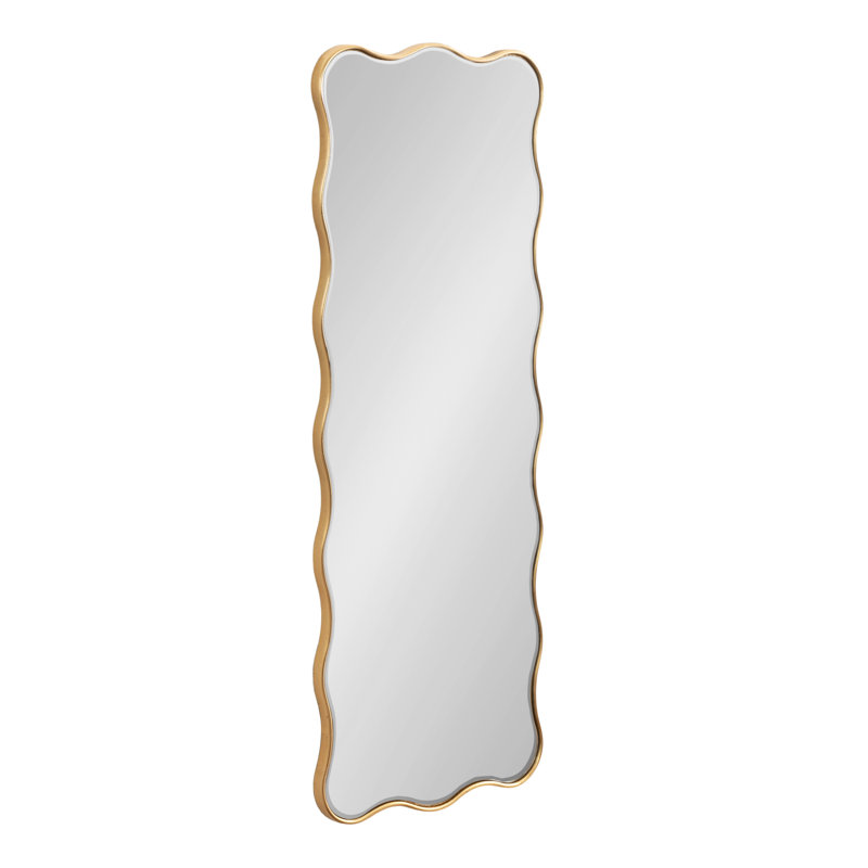 Scalloped Rectangle Bathroom Mirror, Gold, 47.25" x 18"