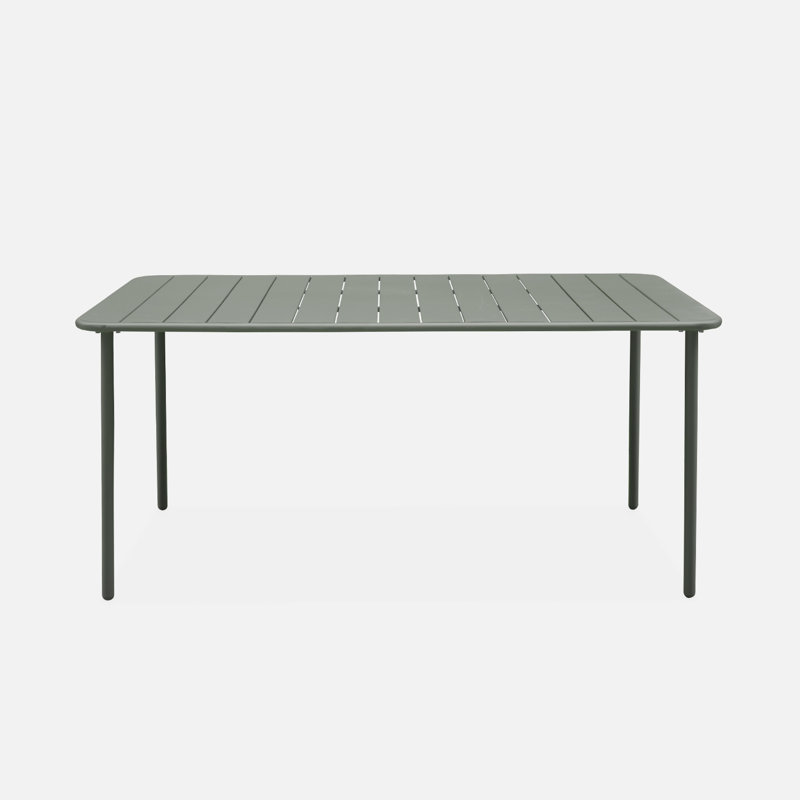 Lauring Rectangular Metal Outdoor Dining Table , 160cm cm W 90cm cm D, Green