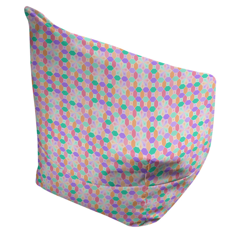 Housse de sac de pois en verre coloré Leffel, H 120 po x l 31 po x p 60 po, Mauve et orange, Rembourrage poly