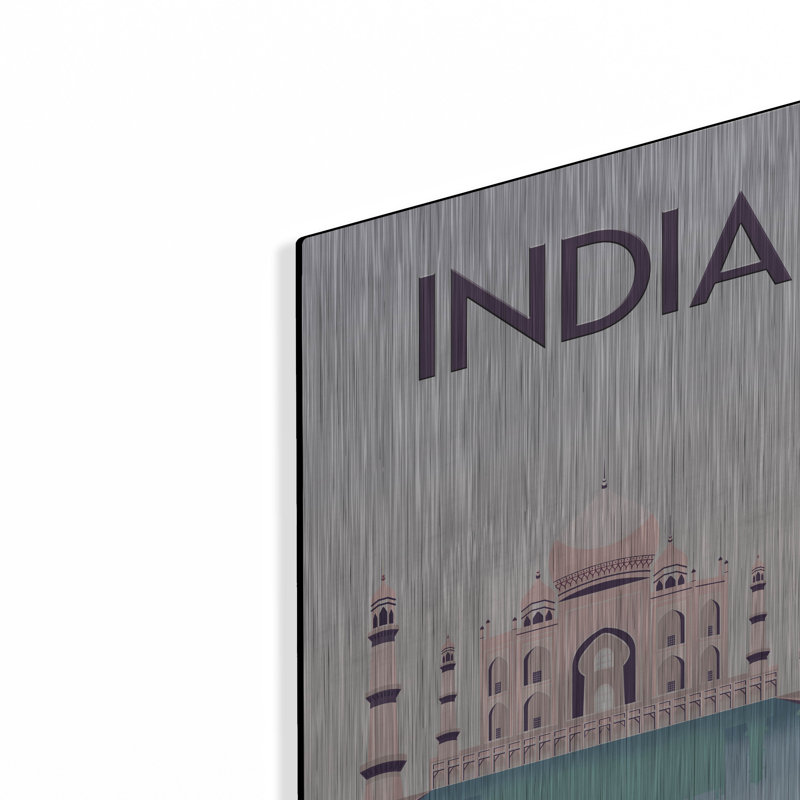 «India» par Omar Escalante, art mural en métal, H 16 po x l 12 po