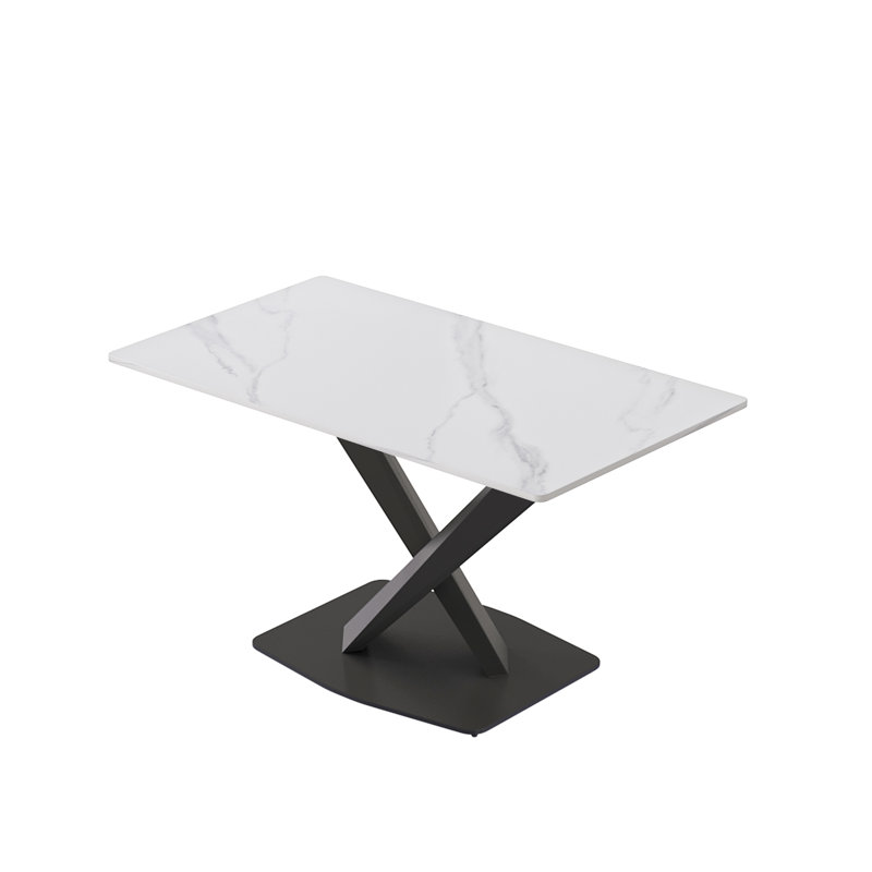 Table de salle à manger 54,71 "Buloke, H 29,22 po x l 54,71 po x P 31,03 po, White