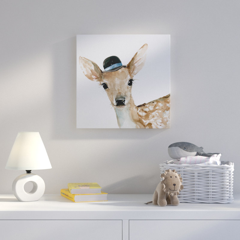 « jolie critter cerf », art sur toile, H 16 po x l 16 po x P 1,5 po, Toile tendue