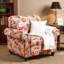 Upholstered Cotton Blend and Herringbone Armchair-1493663716