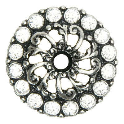 Caché small round back plate with 16 Swarovski Clear Crystals in Chalice