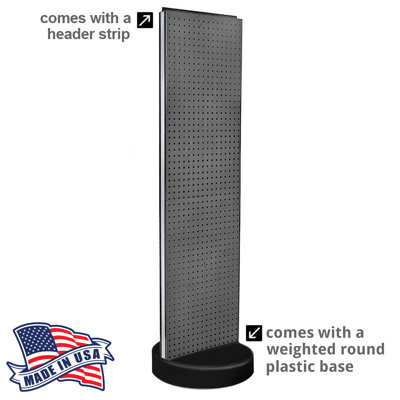 Two-Sided Pegboard Floor Display on Revolving Studio Base with (50) 6" Hooks