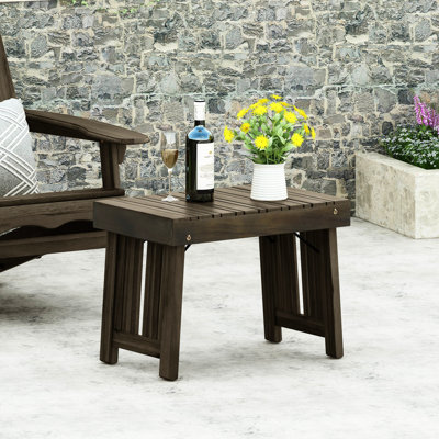 Table d'appoint pliable en bois gris avec saveur de lattes, l 21,14 po x P 13,94 po H 15,98 po