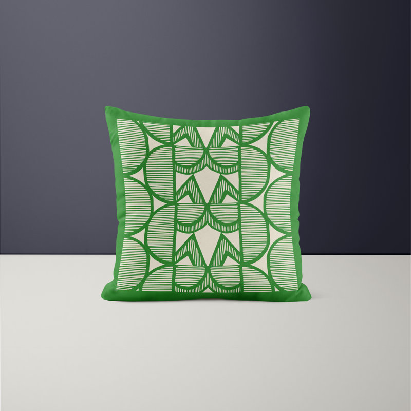 Jeté carré en polyester intérieur / extérieur, L 17 po x H 17 po, Vert