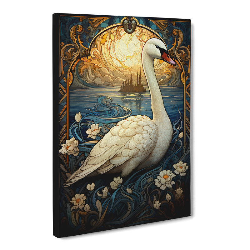 Goose Art Nouveau Art - Wrapped Canvas, 76cm H x 50cm W x 3cm D