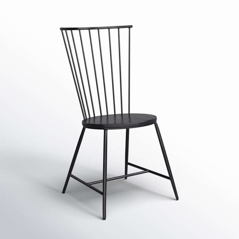 Metal Windsor Back Side Chair in Black