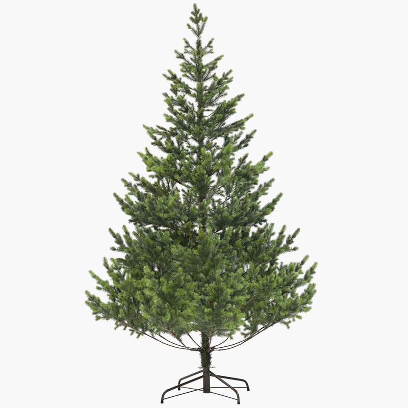 Arbre de Noël artificiel, cèdre réaliste avec pointes, vert, 7.4'