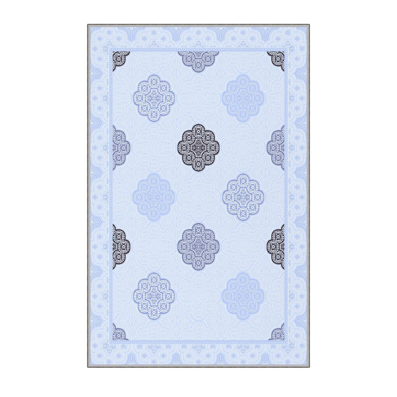 Stylish Hall Carpet 2.6 x 4.9 Feet, 100% Polyester with 8 mm Pile Height | Antibacterial, Non-Slip PVC Felt Dot Underside | Machine Washable, 3D Digital Printing | Perfect for Home Entryways & Living Spaces