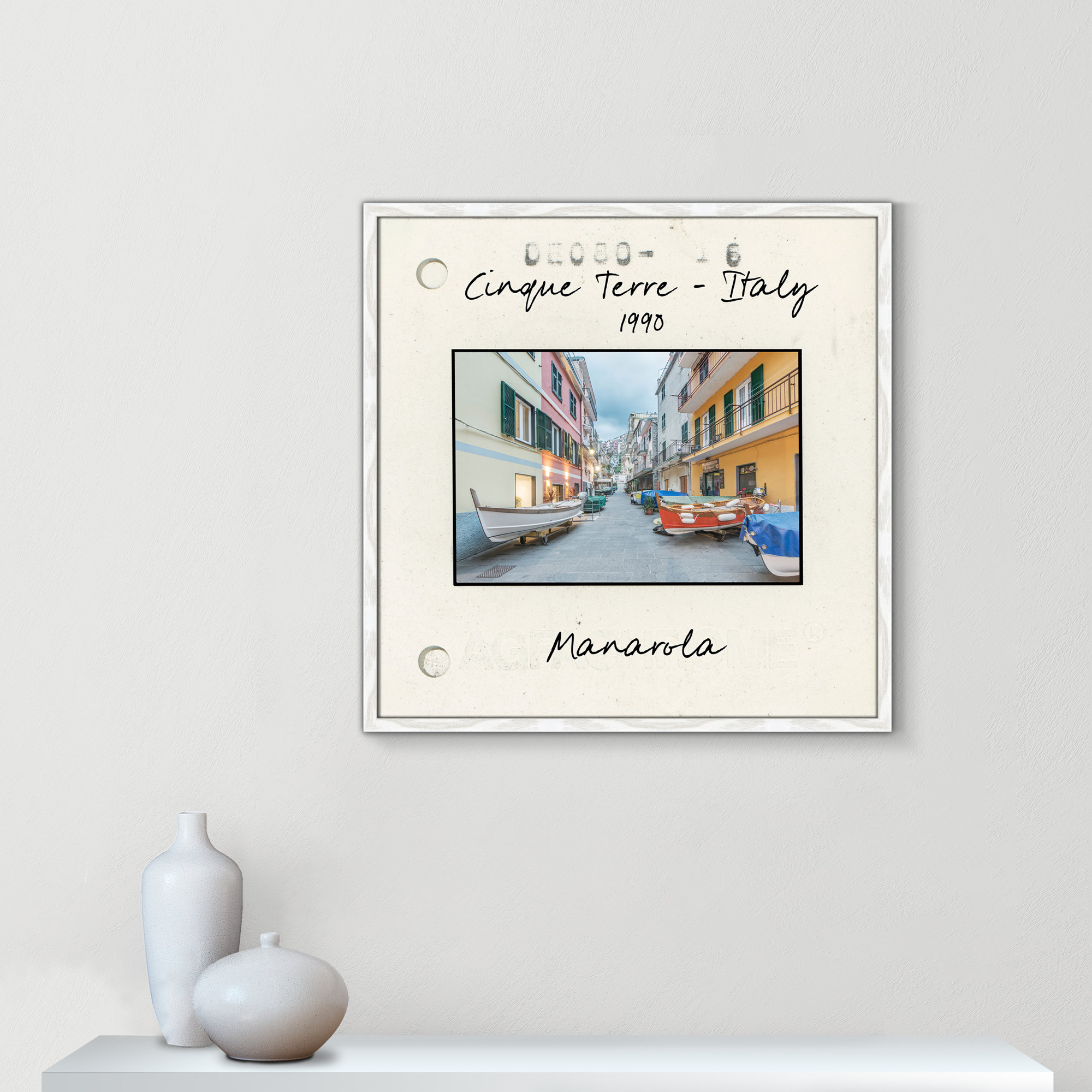 Cinque Terre, Italy - Manarola Print by Danita Delmont, White Single Picture Framed Paper, 27.5" H x 27.5" W x 0.75" D
