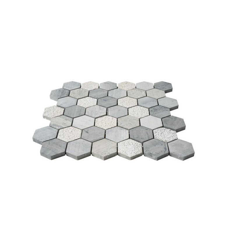 Hexagone texturé bleu flottant 2 pouces