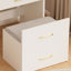 Meuble-lavabo 3 en 1 avec miroir ouvert, ensemble de meuble-lavabo compact avec rangement spacieux et tabouret confortable