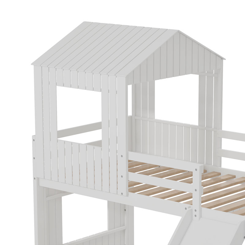 Tremee Twin Over Full Standard Bunk Bed by Harper Orchard, White