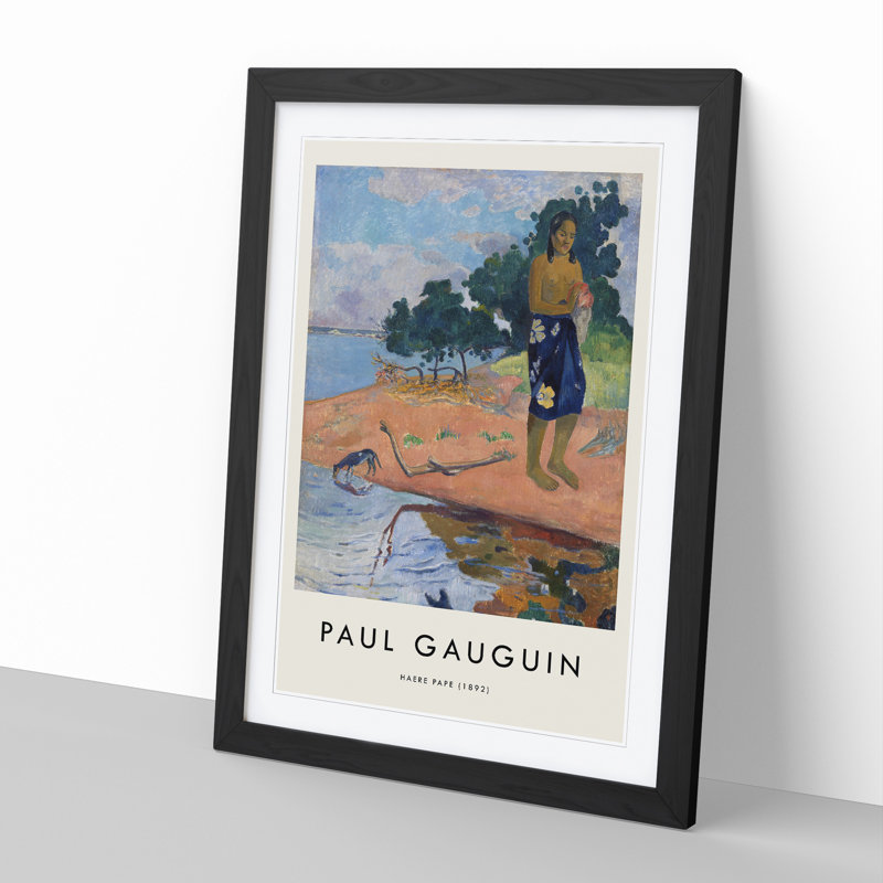 Haere Pape by Paul Gauguin - Single Picture Frame Print, 36cm H x 27cm W x 2cm D, Black Framed