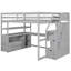 Lit mezzanine double gris avec bureau, tablettes, tablettes pratiques de rangement-489517729-489517735