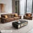 Brown Genuine Leather Modular Sofa cushion couch