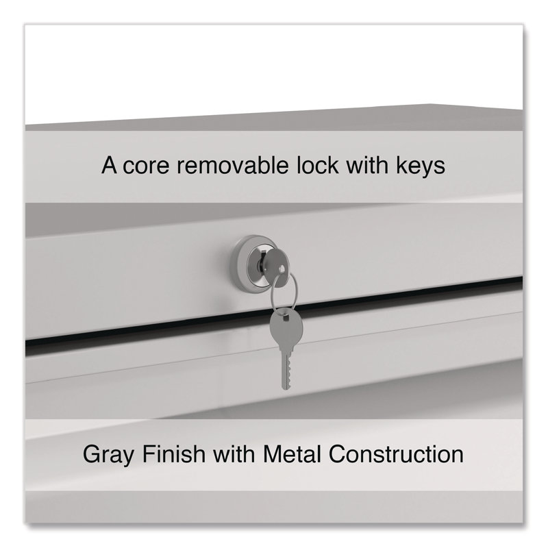 Light Gray 5-Drawer Lockable Mobile Lateral File Cabinet