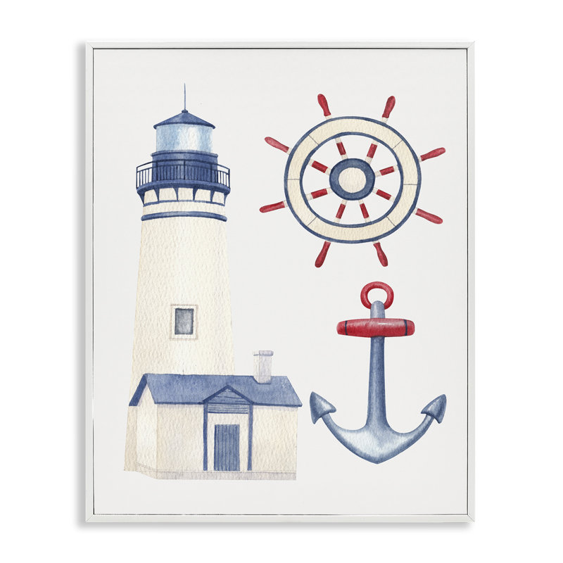 Art nautique et nautique, estampe numérique par Brooke Pajkurich, Estampe numérique encadrée blanc bord de mer