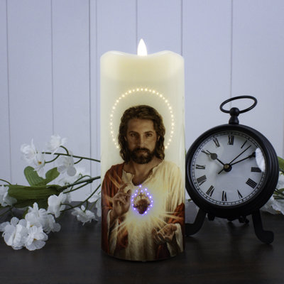Bougie en fibre optique Sacred Heart of Jesus