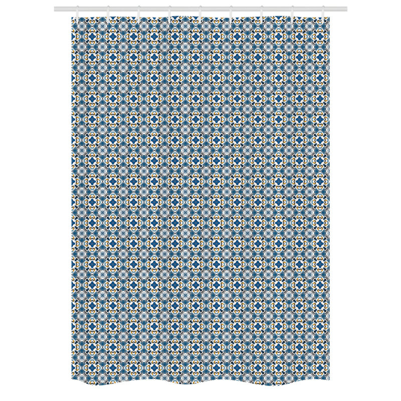 Eniyah Geometric Shower Curtain with Hooks Included, 78" H x 54" W
