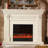 White Solid Wood Electric Fireplace-1440446028