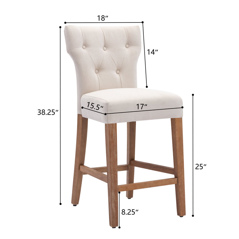Tabouret de comptoir 25 po Bettijane, Beige, Naturel