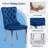 Velvet Dining Chairs Set Of 6, Upholstered High-End Tufted Dining Room Chair With Nailhead Back Ring Pull Trim Metal Legs, Contemporary Nikki Collection Modern Style For Kitchen-1051940480-1051940486