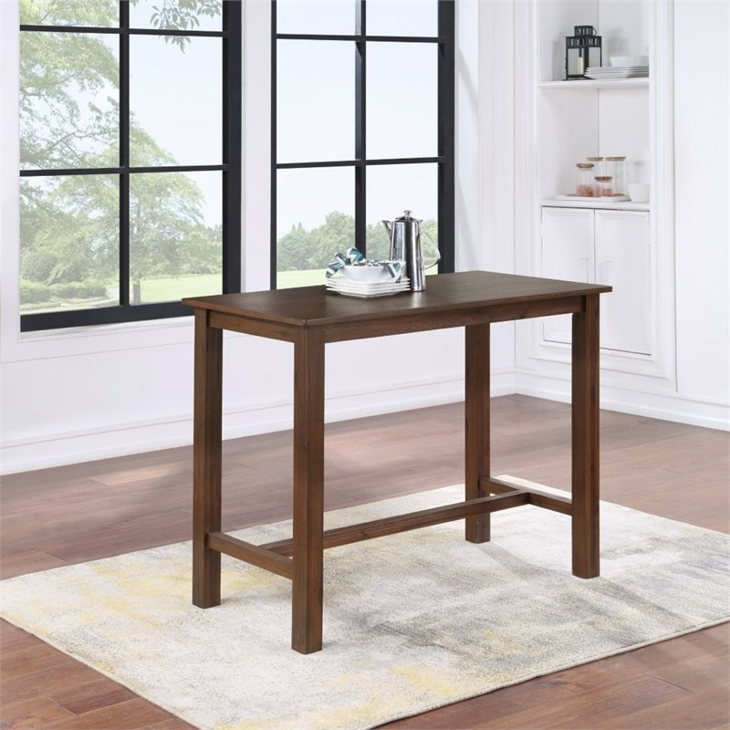 Table bistro en bois d'acacia pour 4 personnes P brossé