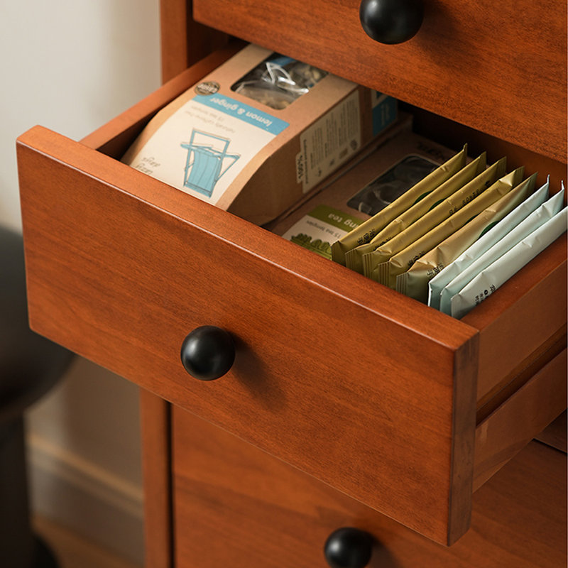 Brown Solid Wood Irregular 6 - Drawer Accent Chest