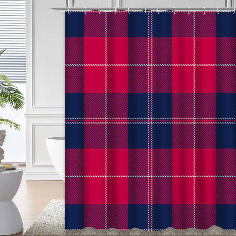 Rideau de douche Tartan, L 72 po x l 84 po