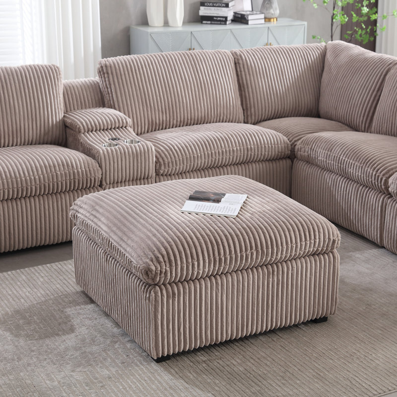 Repose-pieds carré standard de 25,2 po de largeur et minimaliste, Argent argent