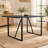 Modern Rectangular Engineered Wood Dining Table, Black-48907801