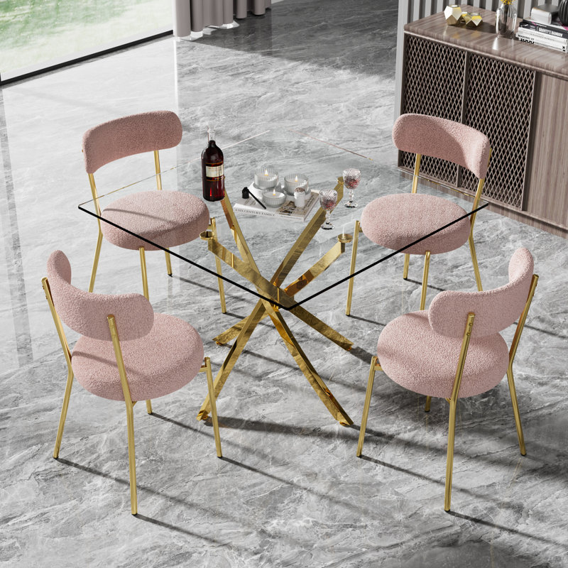 Ensemble de table de salle à manger 36 po, 5, Rose