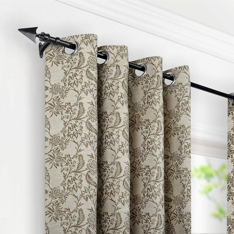 Ensemble de tringle à rideaux extensible gris anthracite réglable de 66 à 120 pouces Deco Essential, 66 po à 120 po, Gris