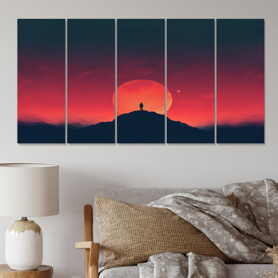 Minimalist Horizon II - Abstract Shapes Wall Decor - 5 Equal Panels