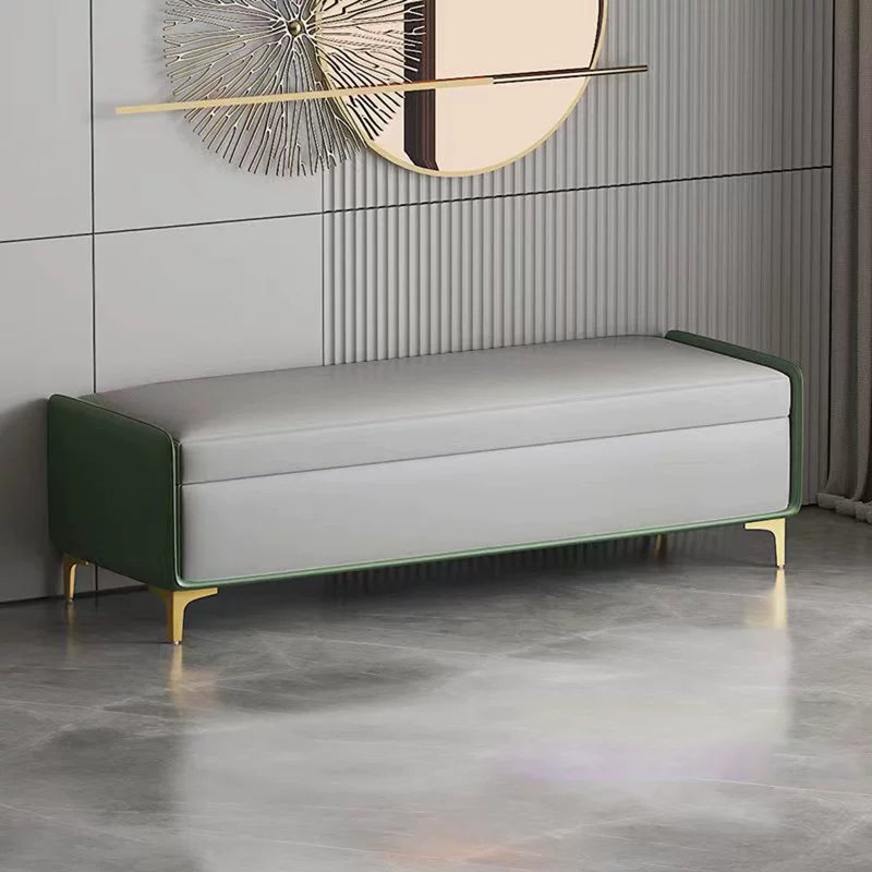 Banc avec revêtement, Gris / vert, 15.75" H x 62.99" W x 15.75" D