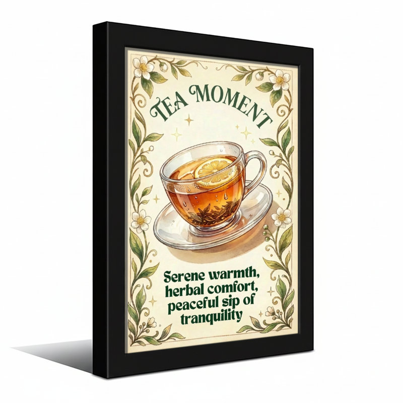 Food & Beverage Tea Moment Serene Warmth, H 18 po x l 12 po, Toile tendue, Ne s’applique pas