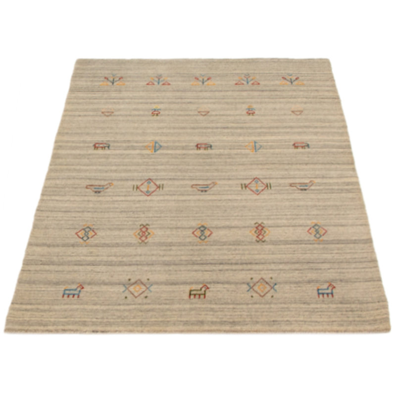 Tapis unique en laine noué à la main gris clair nouvel âge 4 pi x 5 pi 10 po Rossville