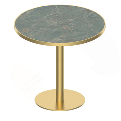 Round Modern Dinning Table 31.5 inches Bistro Table Tulip Table with Faux Marble top,Easy Assemble,Sturdy Metal Frame Diameter