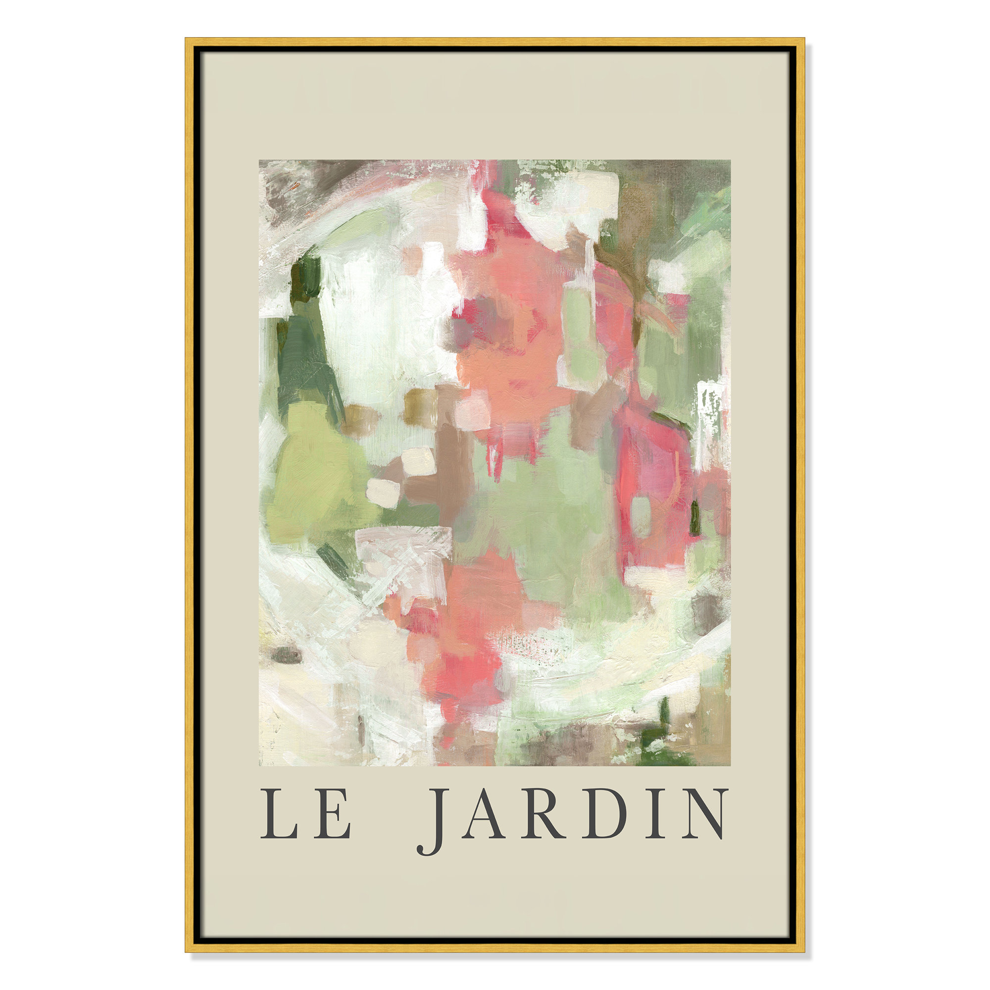 Botanical Poster Collection " Le Jardin " by Carol Robinson, 37.5" H x 25.5" W x 2" D, No, Gold Floater Frame