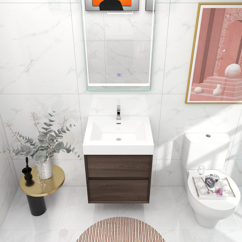 Ensemble de meuble-lavabo simple l 24 po, Chêne rouge