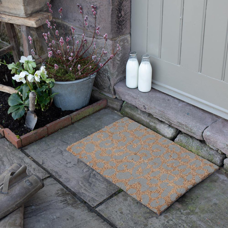 Aviana Non-Slip Indoor Doormat, Yellow/Grey, Rectangle 60 x 40cm