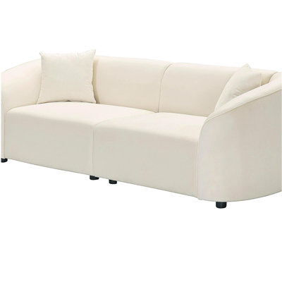 Kaori 87.5 in Mid-Century Modern Curved Upholstered Sofa