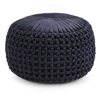 20 inch Wide Round Pouf in Velvet