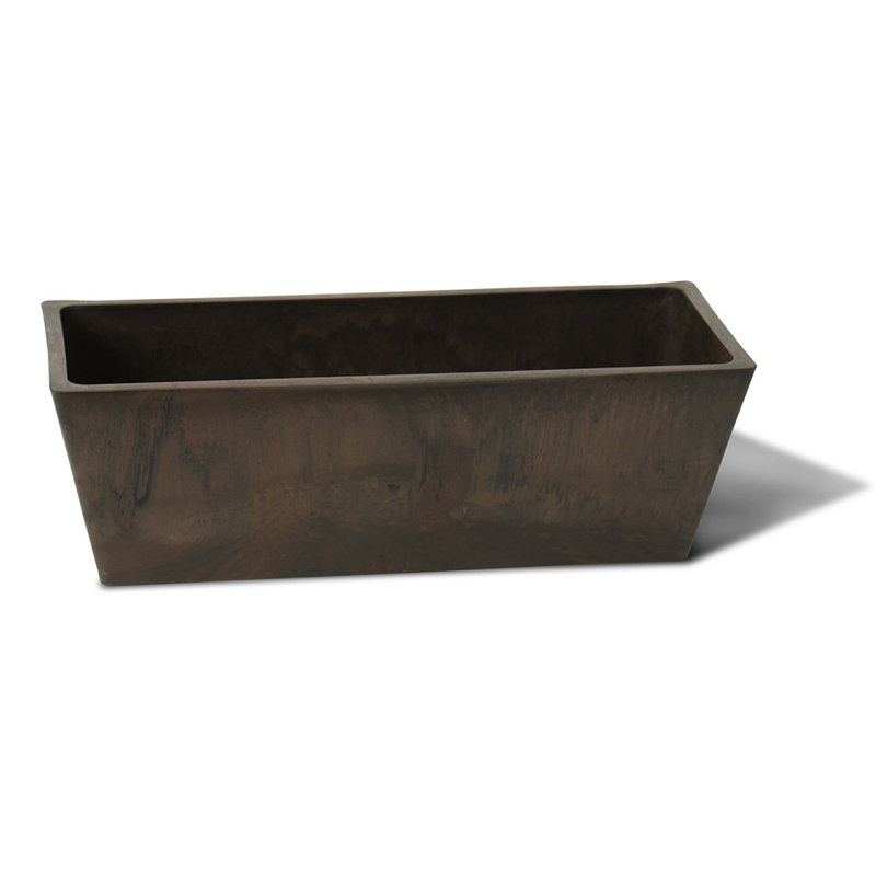Valencia Composite Planter Box, Brown Marble, 7.5" H x  20" W x 6.5" D