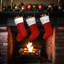 12 pièces de bas de Noël, bas de Noël rouges et blancs de 19 po, bas de Noël traditionnels en vrac avec garniture dorée pour décoration d'escalier de cheminée de Noël